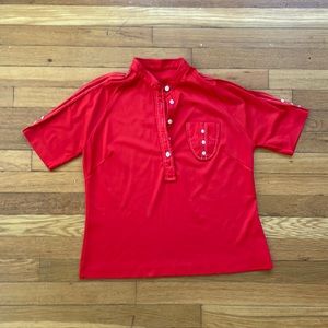 Vintage red polo with contrast stitching